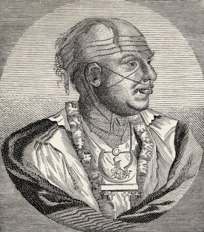 Outacite Ostenaco, engraving from an old print, from 